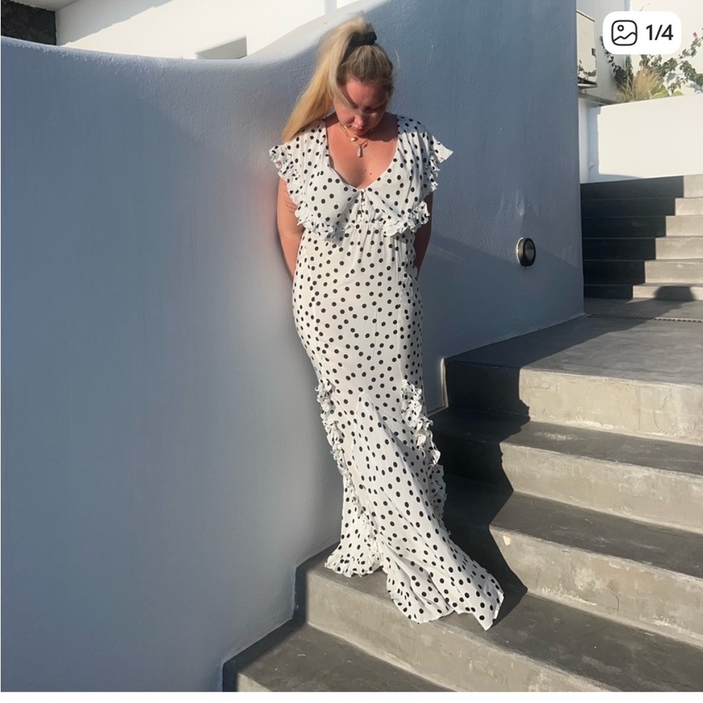 Rat & Boa mariella polka dot maxi dress size large open to offers